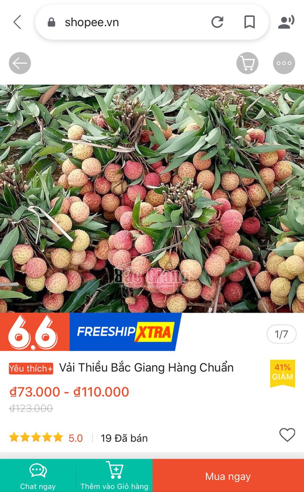 Bac Giang lychee available on 6 e-commerce platforms